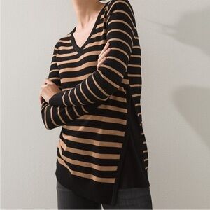 Chico’s Stripe Tunic Sweater